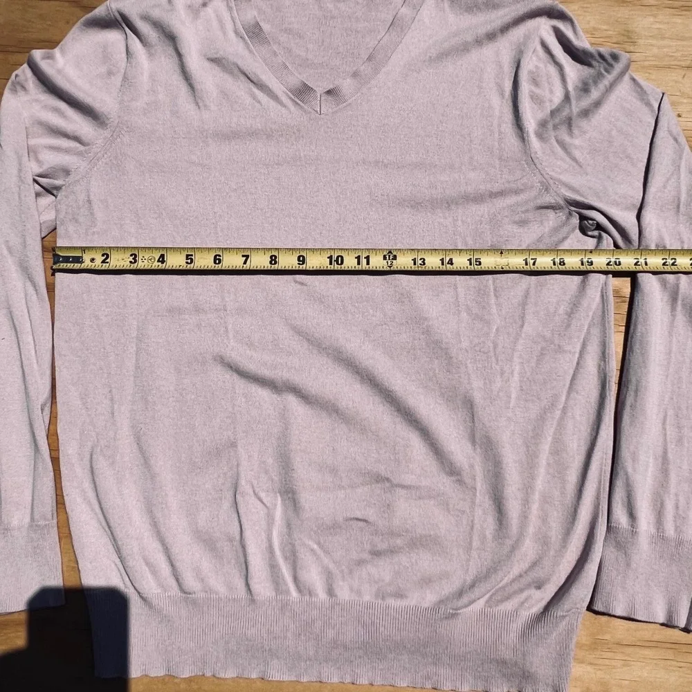 Banana Republic Luxury Blend Silk Cotton Cashmere V-Neck Sweater Lavender Mens L